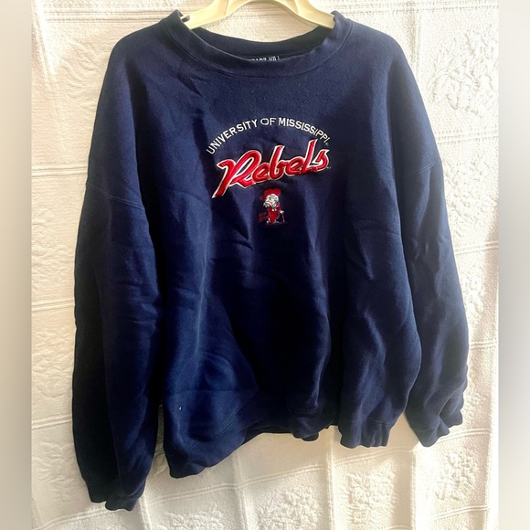 Vintage Colonel Reb University of Mississippi Rebels Navy Sweatshirt Size XXL - Picture 1 of 5